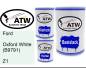 Preview: Ford, Oxford White (B9791), Z1: 500ml Lackdose + 500ml Klarlack + 250ml Härter - Set, von ATW Autoteile West.